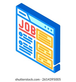 job listing ad interview job isometric icon vector. job listing ad interview job sign. isolated symbol illustration