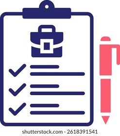 Job Listing Icon Fill Vector Illustration
