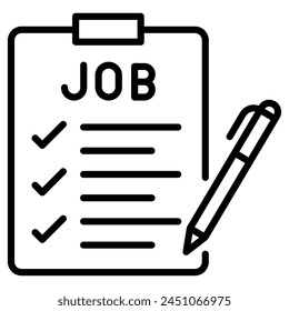 Job Listing icon line vector illustration