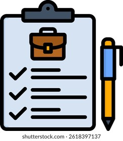 Job Listing Icon Lineal Color Vector Illustration