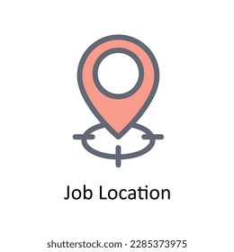 Jobstandort-Vektorgrafik   Füllen Sie die Umrisssymbole aus. Einfache Stockillustrationsmaterial