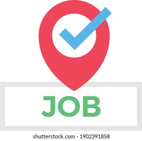job location vector flat colour icon