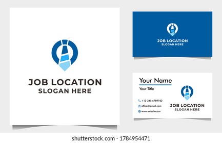 Vector de diseño de logotipo de trabajo con mapa de anclaje y anclaje