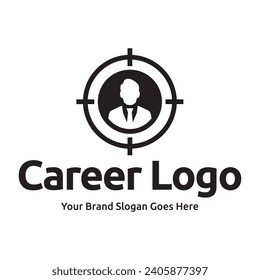 Job logo finder design template. Creative concept of digital find job vector illustration.