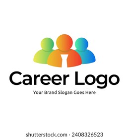 Job logo finder design template. Creative concept of digital find job vector illustration.