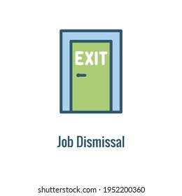 Job Loss, Downsizing, Getting Fired, and Unemployment due to Covid 19 or Coronavirus Icon
