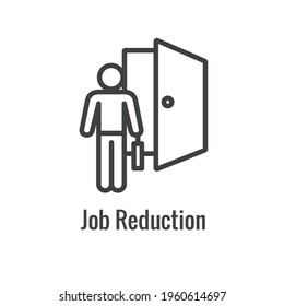 Job Loss, Downsizing, Getting Fired, and Unemployment due to Covid 19 or Coronavirus Icon