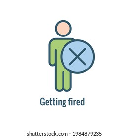 Job Loss, Downsizing, Getting Fired, and Unemployment due to Covid 19 or Coronavirus Icon