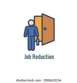 Job Loss, Downsizing, Getting Fired, and Unemployment due to Covid 19 or Coronavirus Icon