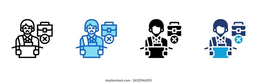 Job Loss icon Multi Style Vector Illustration