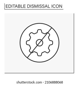 Job loss line icon. Lack of work. Pause at workplace. Dismissal concept. Isolated vector illustration. Editable stroke