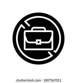 Job Lost Poverty Problem Glyph Icon Vector. Job Lost Poverty Problem Sign. Isolated Contour Symbol Black Illustration