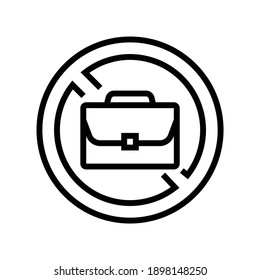 Job Lost Poverty Problem Line Icon Vector. Job Lost Poverty Problem Sign. Isolated Contour Symbol Black Illustration