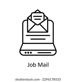 Vector de correo de trabajo   iconos de esquema. Material gráfico simple