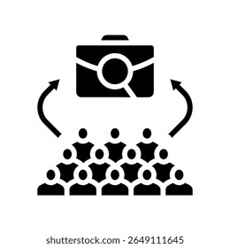 job market competition glyph icon vector. job market competition sign. isolated symbol illustration
