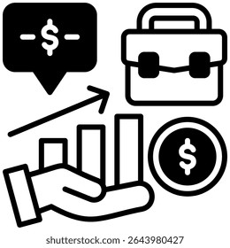Job Market Icon Outline Vector Illustration