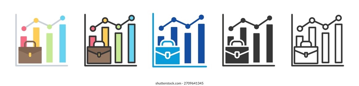 job market icon set multi style various collection