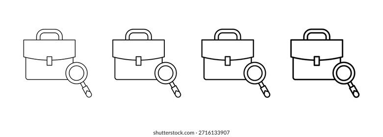 Conjunto de Vectores de iconos de coincidencia de trabajo en diferentes estilos de línea de trazo