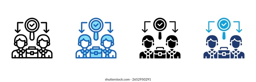 ícone Correspondência de Trabalhos Ilustração de Vetor com Vários Estilos