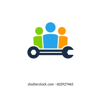 Job Mechanic Logo Design Element