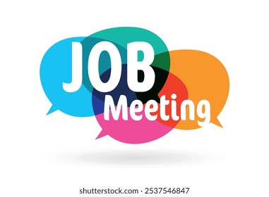 Job meeting on speech bubble