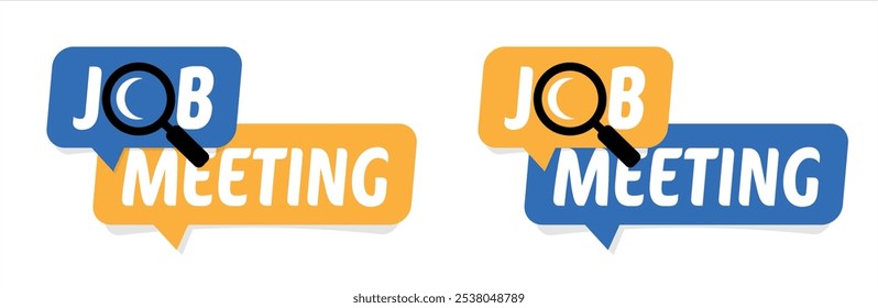 Job meeting on speech bubble