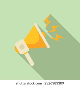 Vector plano del icono del megáfono del trabajo. Persona Rush. Tiempo de entrega