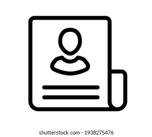 Job News Document Single Isolated Icon With Outline Style