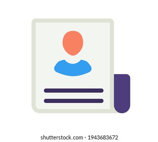 documento de noticias de trabajo icono aislado único con estilo plano