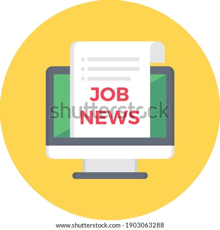 job news vector flat colour icon