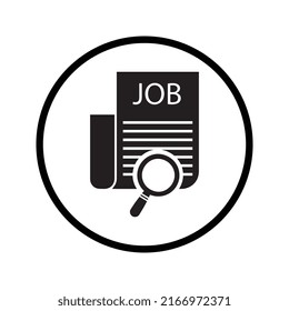 Job, Newspaper Advertise, Advertisement Icon. Black Vector