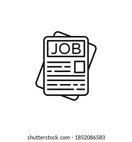 Job Newspaper icon in vector. Logotype