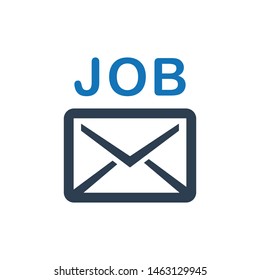 Job notification mail icon. vector graphics