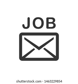 Job notification mail icon. vector graphics
