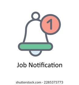 Job Notification Vector   Fill outline Icons. Simple stock illustration stock