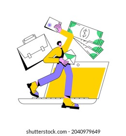 Job offer abstract concept vector illustration. Job offer letter, international volunteer program, permanent contract, application and invitation, potential employee, recruiter abstract metaphor.