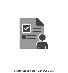 Job Offer Approval and Hiring Process Represented by Document Checkmark Human Icon