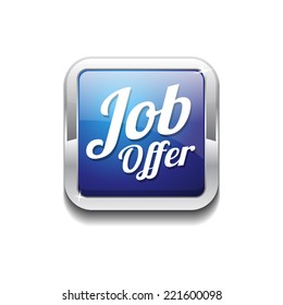 Job Offer Blue Vector Icon Button