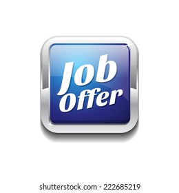 Job Offer Blue Vector Icon Button