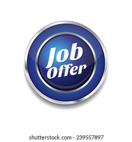 Job Offer Blue Vector Icon Button