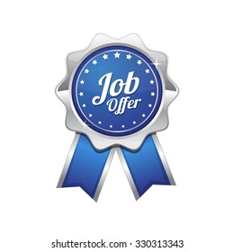 Job Offer Blue Vector Icon Design