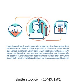 Job offer concept linear illustration. Career growth. Recruiting process. Potential worker. Article, brochure, magazine page. Thin line icons with text. Print design. Vector isolated outline drawing