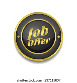 Job Offer Gold Vector Icon Button