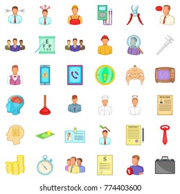Job offer icons set. Cartoon style of 36 job offer vector icons for web isolated on white background