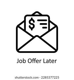 Job Offer Later Vector    outline Icons. Simple stock illustration stock