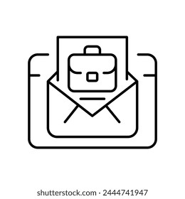 Job offer line black icon. Sign for web page, mobile app, button, logo. Vector isolated button. Editable stroke.