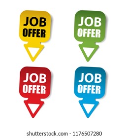 Job offer Realistic,Sticker and Tag set-vector illustration