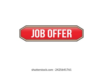 Job offer red ribbon label banner.