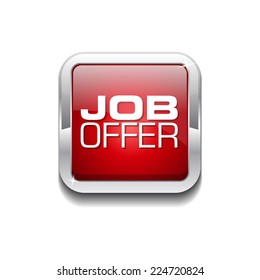 Job Offer Red Vector Icon Button