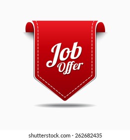 Job Offer Red Vector Icon Design